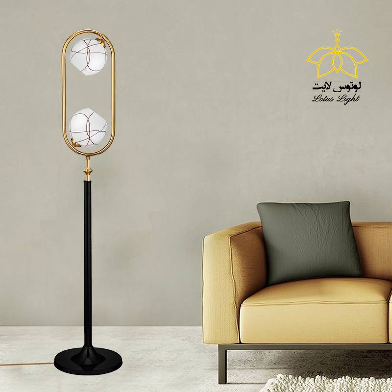 آباژور ایستاده مشکی طلایی